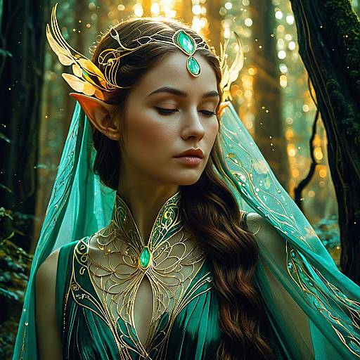 Ethereal Elf in Emerald Forest