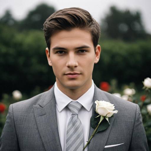Stylish Groom in Grey Suit Portrait