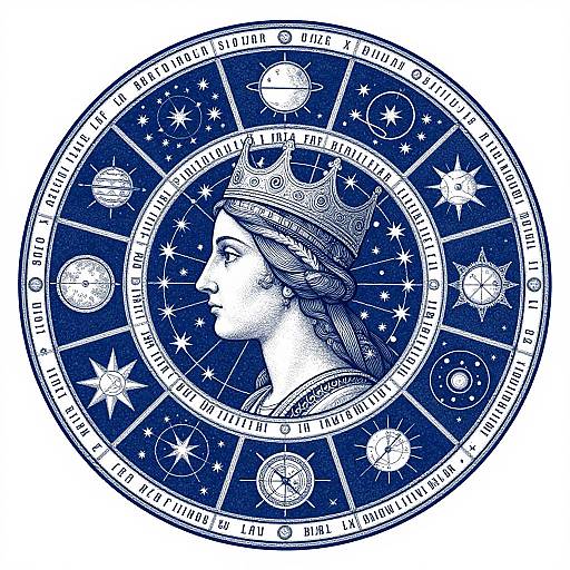 Esoteric Alchemical Woman and Celestial Wheel