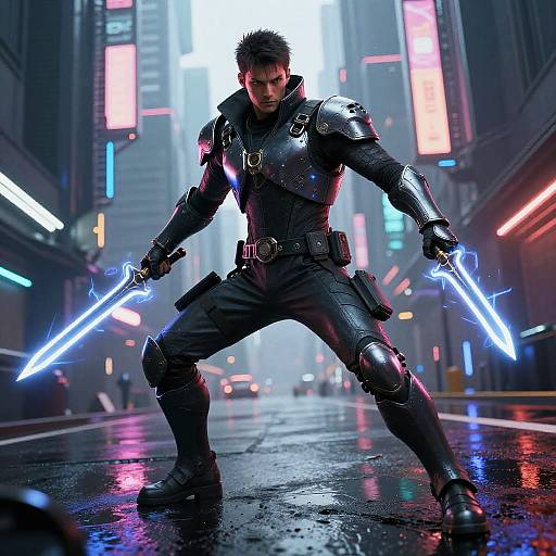 Ezio in Cyberpunk Neon City