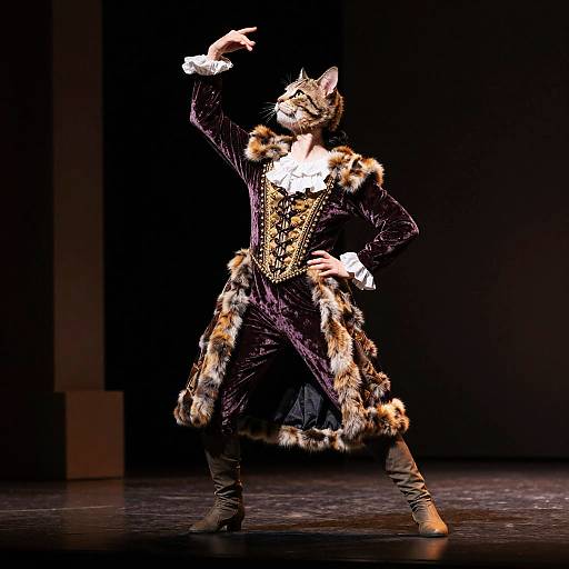 Elegant Kat Costume on Theatrical Stage