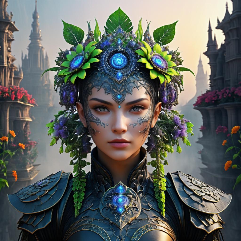 Epic Floral Fantasy in Steampunk Style