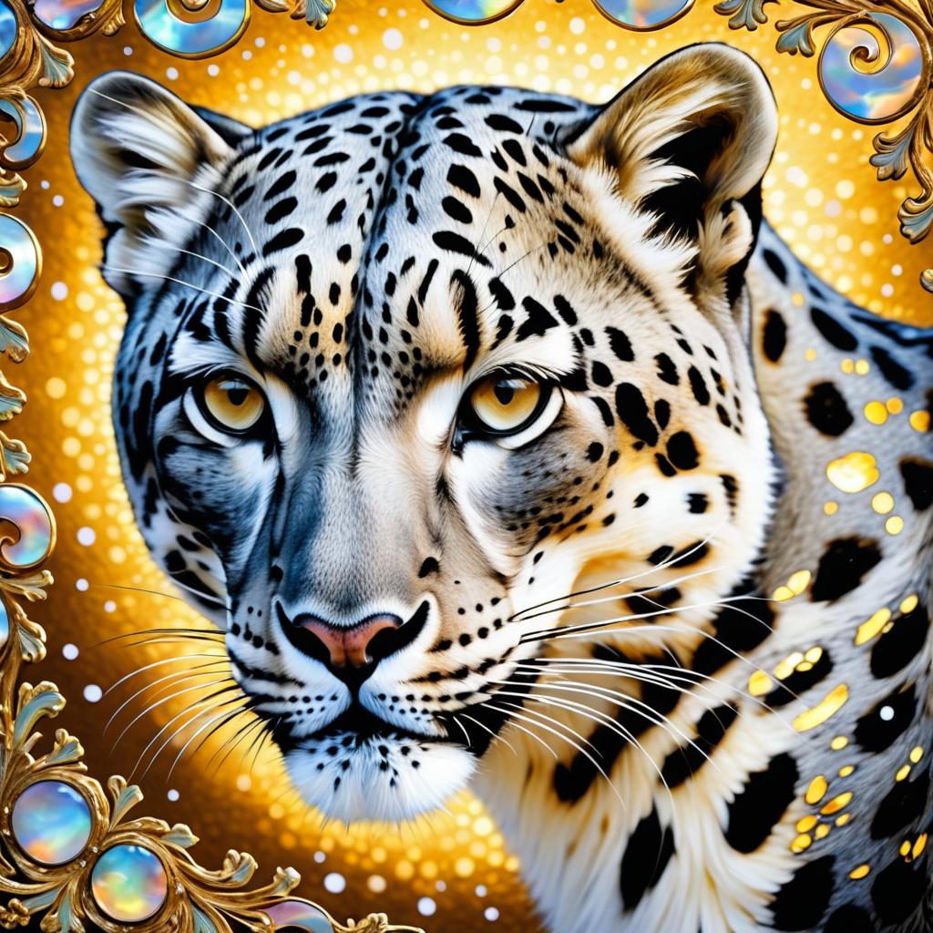 Surreal Snow Leopard in Exquisite Detail