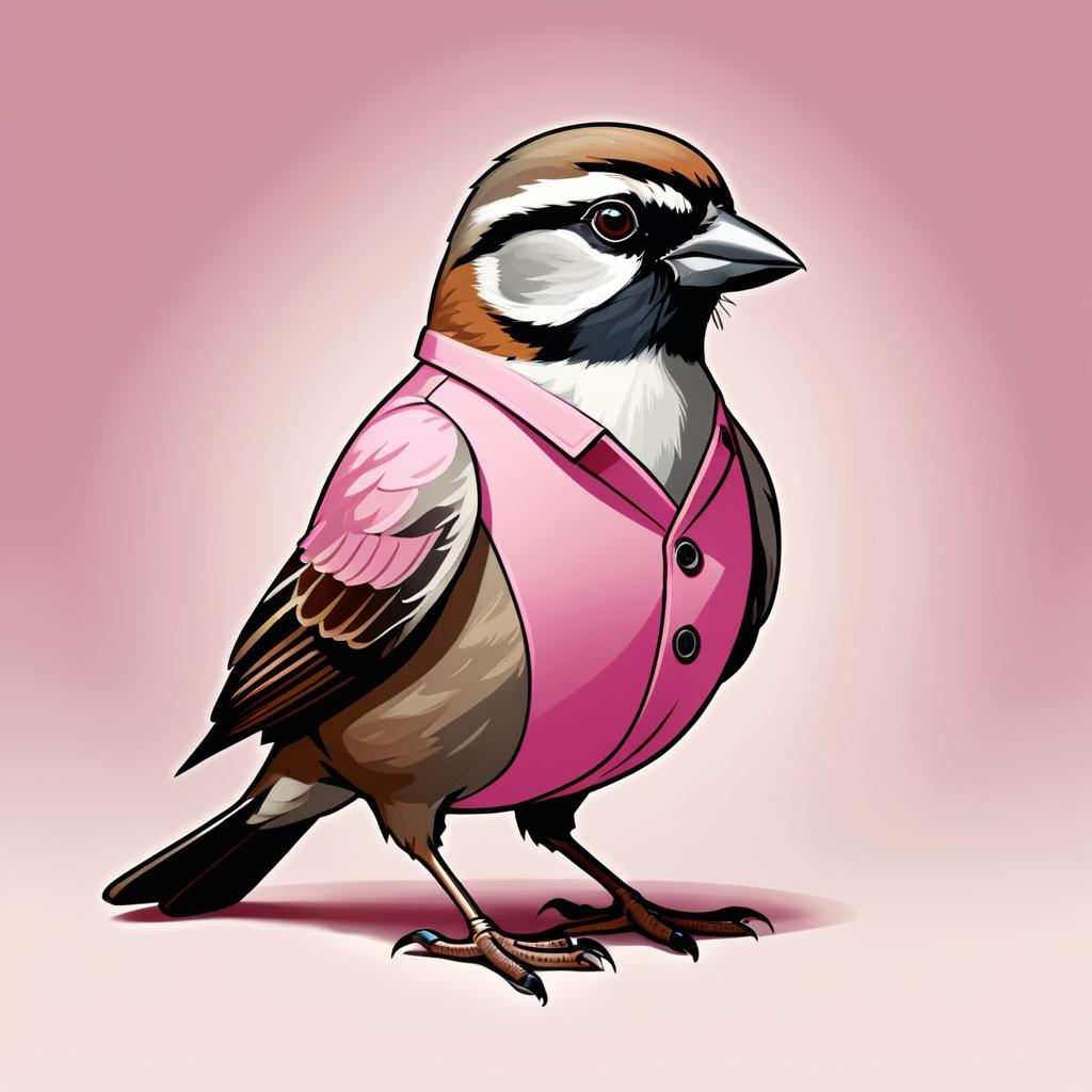 Elegant Sparrow in Adventurous Attire