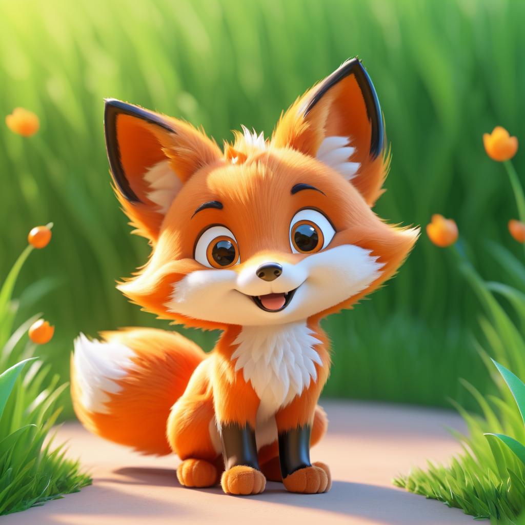 Playful Cartoon Fox Full Body Design