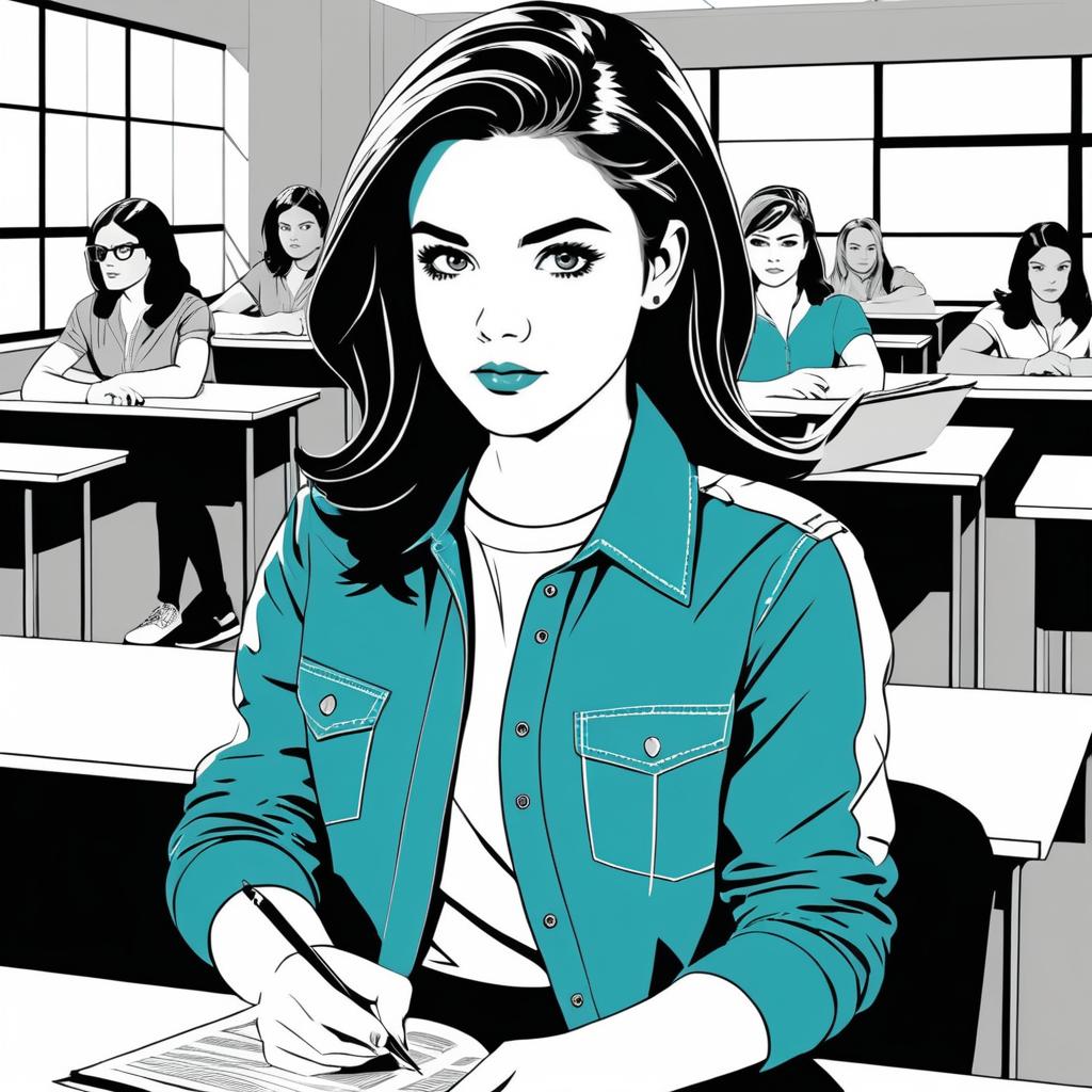 Modern Comic Style High School Scene