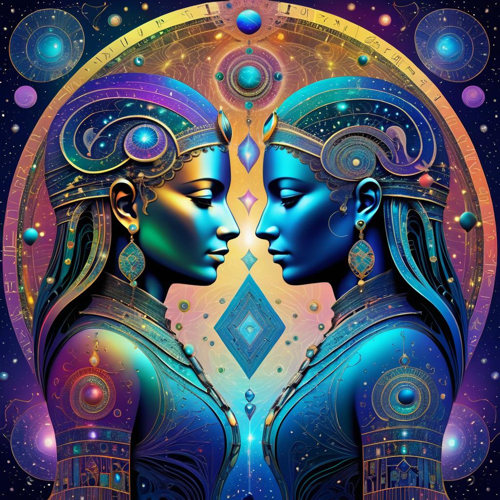 Whimsical Neural Love in Cosmic Art