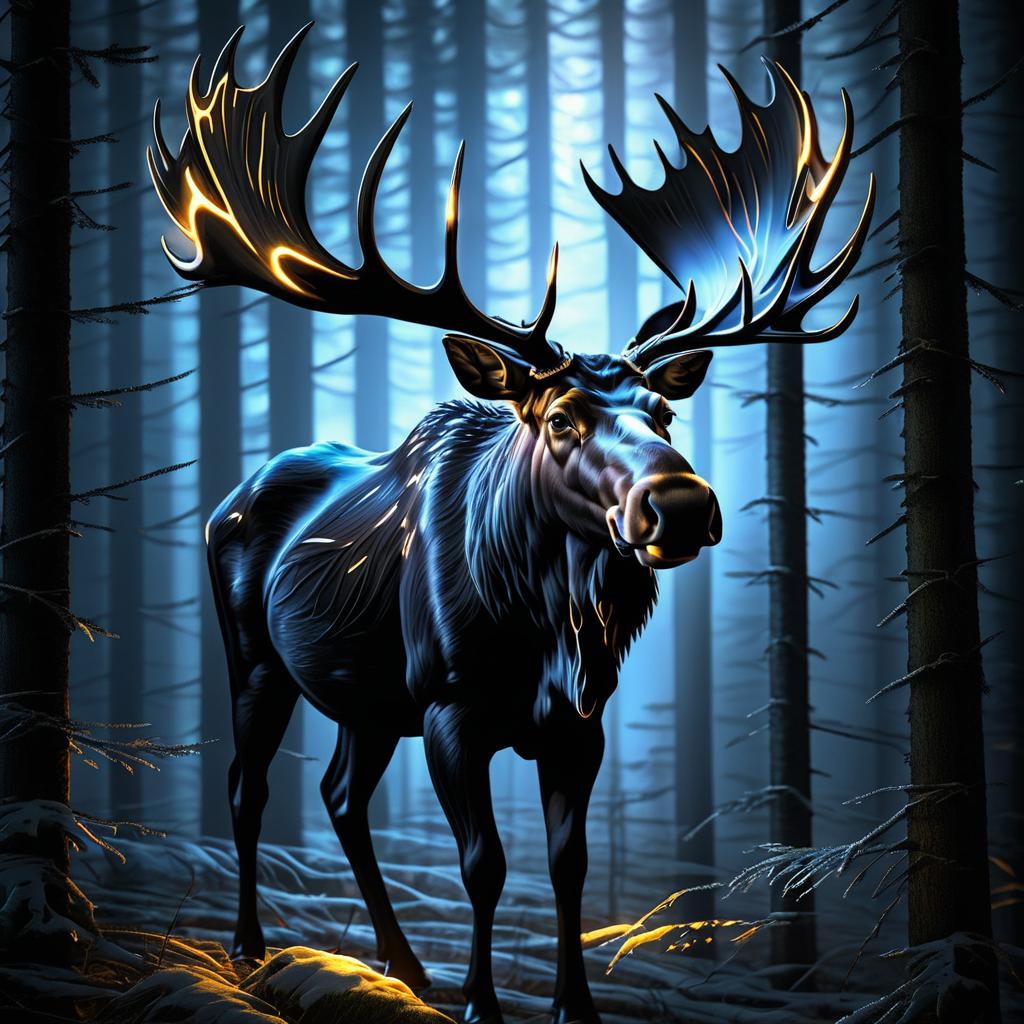 Mystical Moose in Enchanted Forest