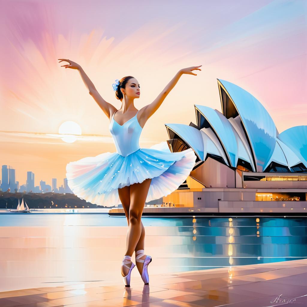 Elegant Ballerina at Sydney Opera House