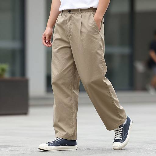 Casual Cotton Trousers in Urban Setting
