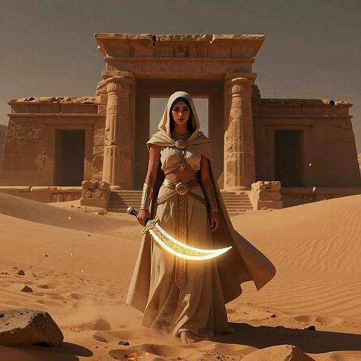 Desert Guardian with Glowing Scimitar