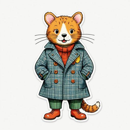 Anthropomorphic Bear in Tweed Coat Sticker