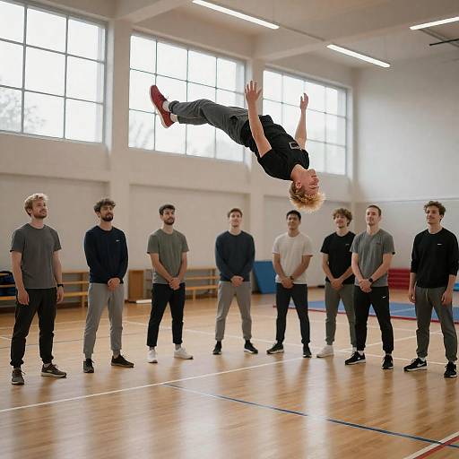 Blonde Acrobat in Action at Gym