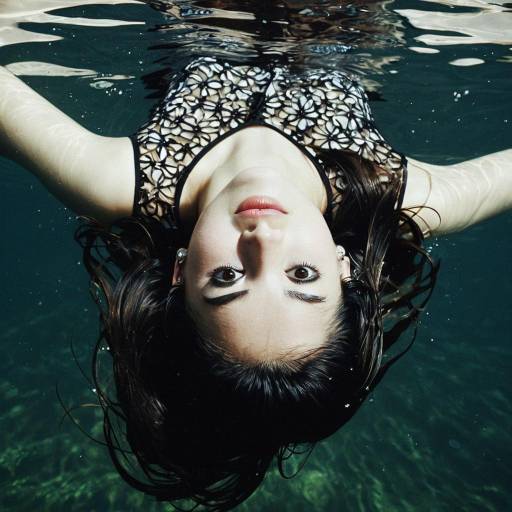 Woman Floating Upside-Down in Water