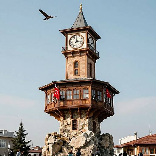 Whimsical Gravity-Defying Clock Tower