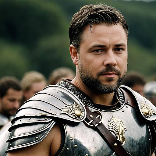 Man in Medieval Armor with Beard