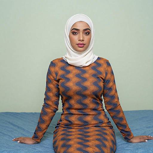 Portrait of Woman in Patterned Dress