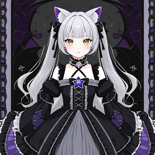 Illustration of Murasaki shion (gothic lolita), hololive in the style of Ka (marukogedago)