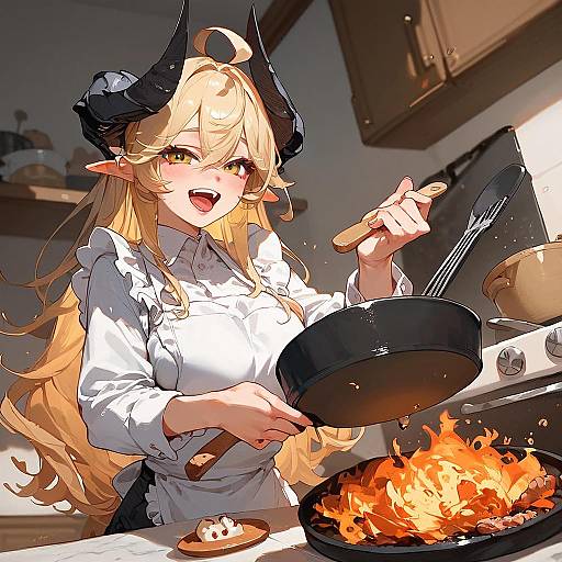 Anime Girl Cooking Chaos