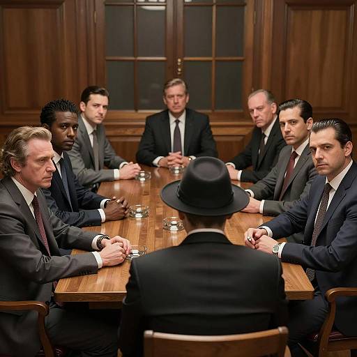 Serious Business Meeting with Men in Suits