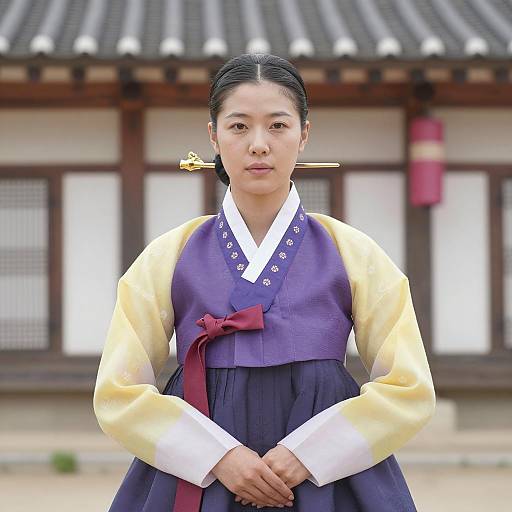 Traditional Korean Hanbok in Natural Light