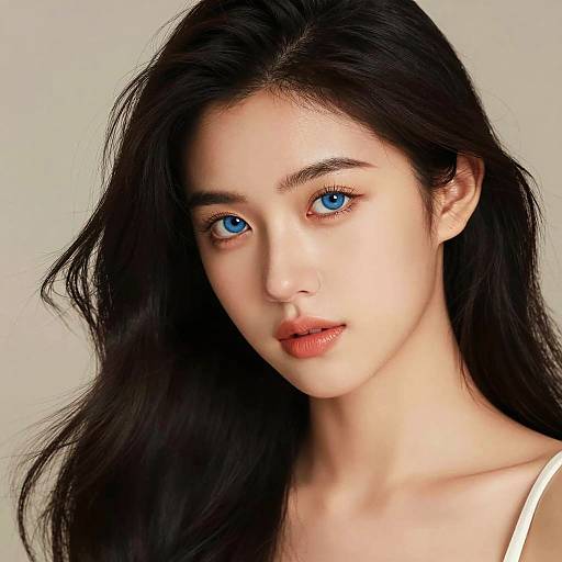 Portrait of Woman with Blue Eyes