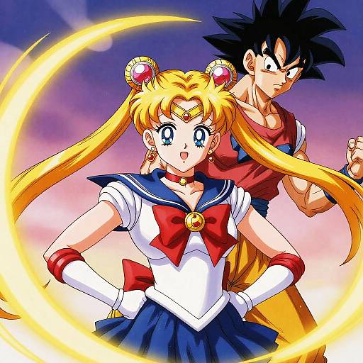 Goku and Sailor Moon Fusion Warrior