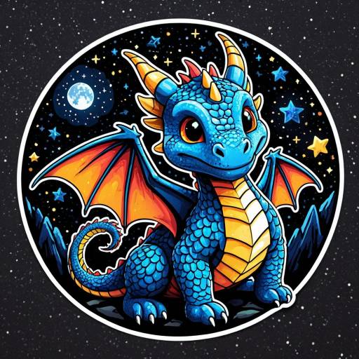 Vibrant Fantasy Dragon Sticker Design