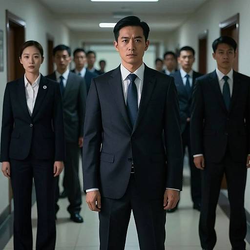 Cinematic Thriller: New Employee in Suit