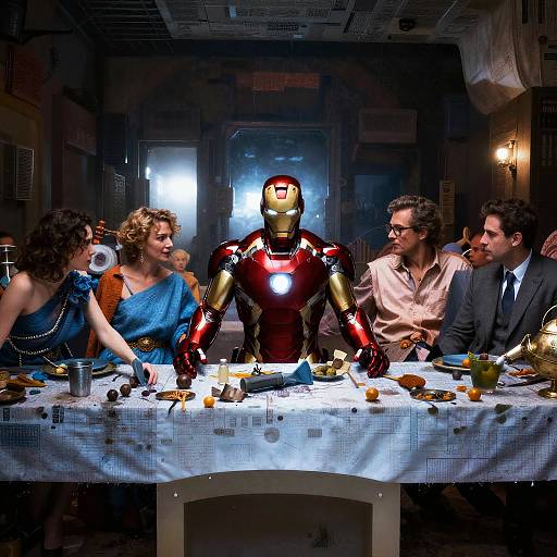 Iron Man at Last Supper Table