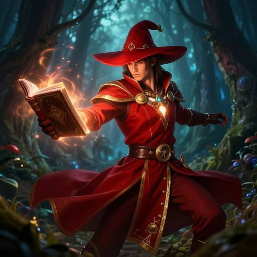 Red Mage Casting Powerful Spell