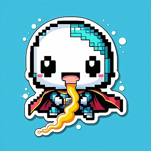 Cute Sperm Cell Superhero Pixel Art Cute Sperm Cell Superhero Pixel Art