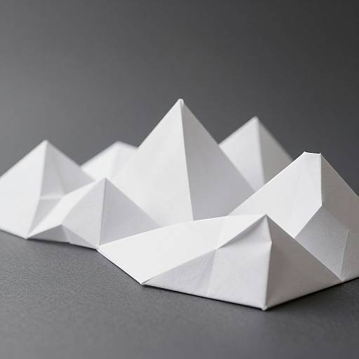 Origami Mountains Reflecting Nature's Balance
