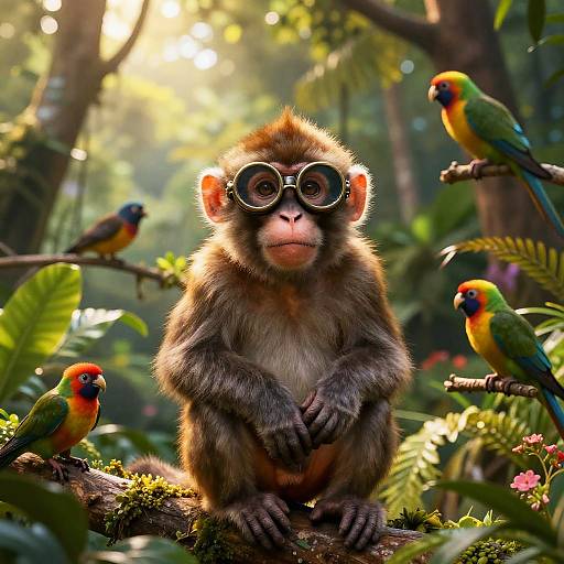 Steampunk Monkey in Tropical Fantasy