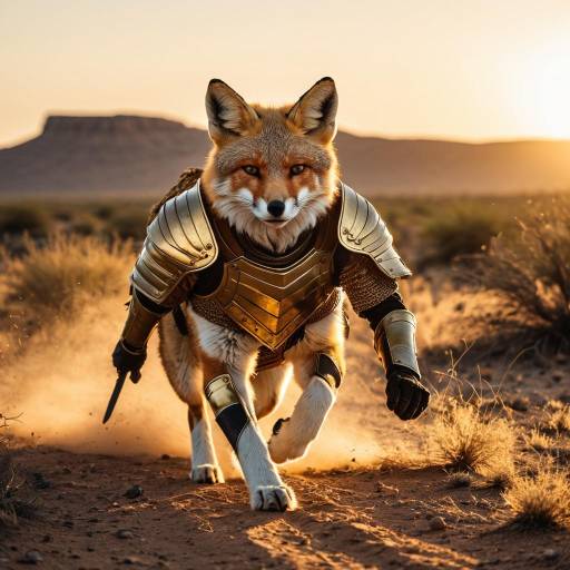Cinematic Desert Fox in Armor Portrait