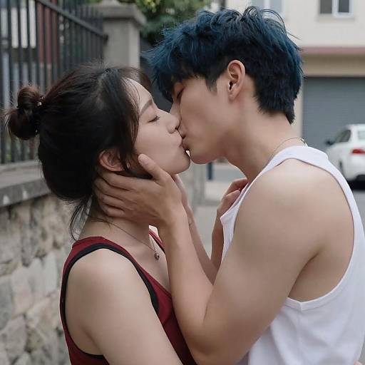 Couple Kissing Outdoors