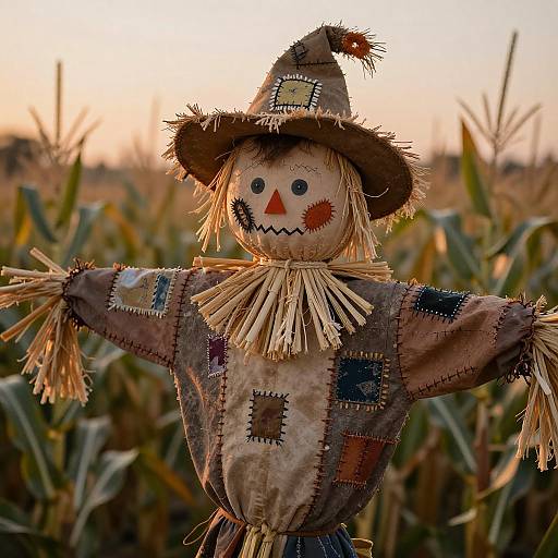 Whimsical Teenage Scarecrow in Autumn
