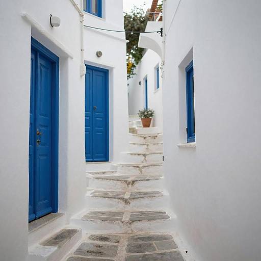Sunlit Alleyway in Mediterranean Village