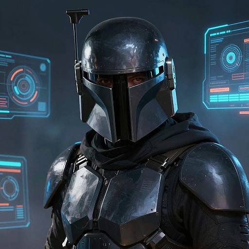 Futuristic Bounty Hunter Portrait