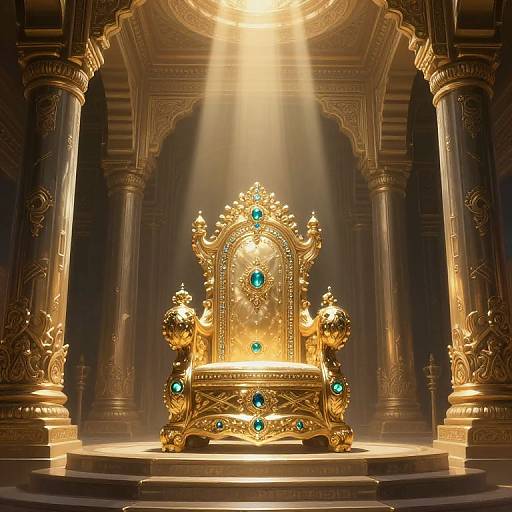 Regal Ancient Throne Room Scene