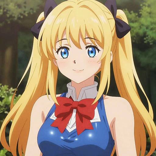 Blonde Twin-Tails Anime Forest Portrait