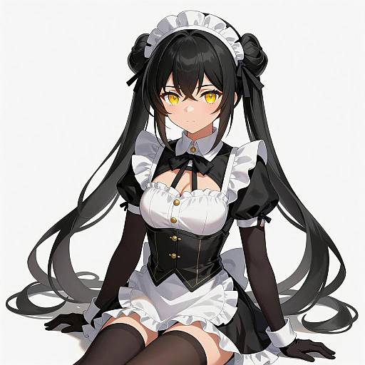 Anime Maid Character in Detailed Illustration
