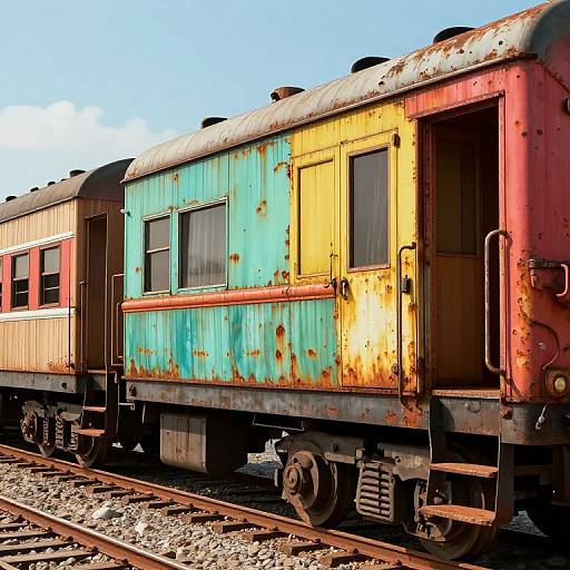 Retro 3D Vibrant Weathered Train