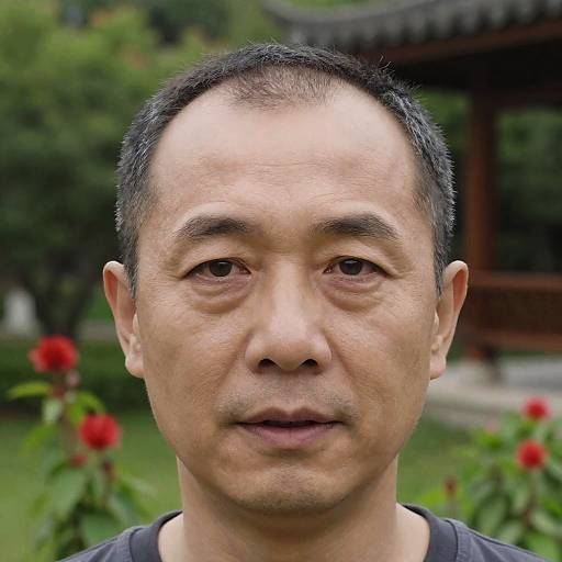 Portrait of a Middle-Aged Man in Garden