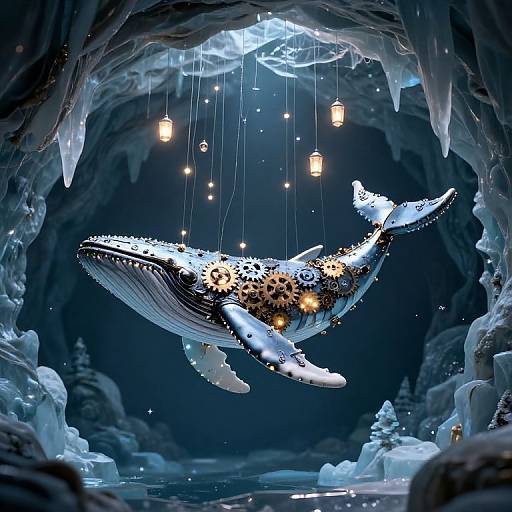 Mechanical Whale in Ice Tunnel