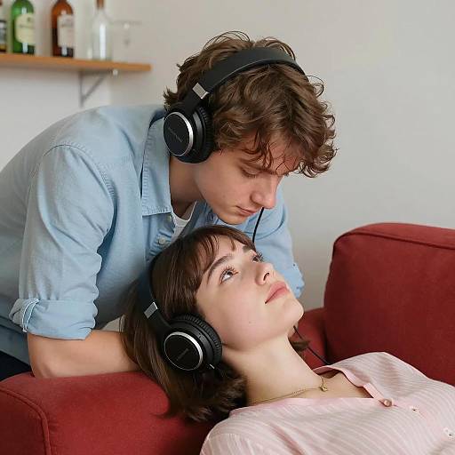 Casual Moment on a Cozy Couch