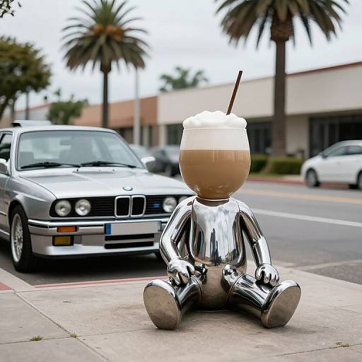 Chrome Latte Sculpture with BMW E30