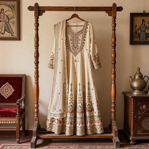 Punjabi Dress with Zari Sarong Sari