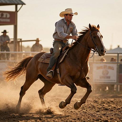 Dynamic Cowboy Rodeo Action Scene