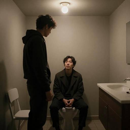 Atmospheric Bathroom Encounter Scene